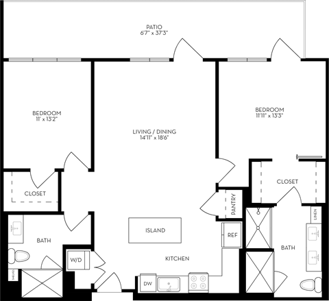 a floor plan of a house with three floors and a staircase